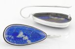 Серьги из серебра с лазуритом капля 15х30 мм 61337