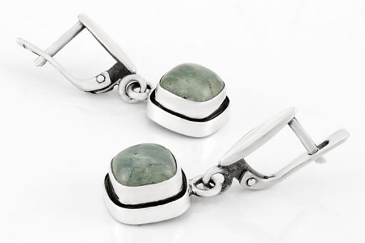 Серебряные серьги с бериллом 61379 купить в магазине Самоцветы мира