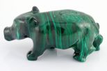 Фигурка из малахита свинья 20х35х65 мм 61429