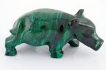 Фигурка из малахита свинья 20х35х65 мм 61429