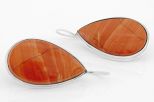 Серьги из серебра с яшмой красной капля 20х30 мм 61463
