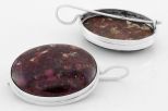 Серьги из серебра с эвдиалитом овал 20х28 мм 61596