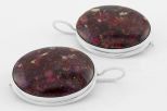Серьги из серебра с эвдиалитом овал 20х28 мм 61596