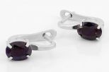 Серьги из серебра с сапфиром овал 6х8 мм 61681