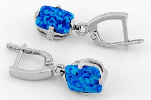 Серебряные серьги с опалом 62070 купить в магазине Самоцветы мира