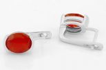 Серьги из серебра с сердоликом овал 8х10 мм 62148