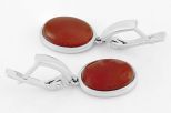 Серьги из серебра с сердоликом овал 10х14 мм 62150