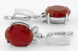 Серьги из серебра с сердоликом овал 12х14 мм 62151