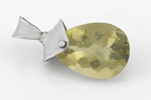 Серебряный кулон с цитрином 62635 купить в магазине Самоцветы мира