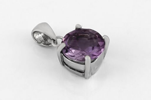 Серебряный кулон с аметистом 62637 купить в магазине Самоцветы мира