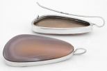 Серьги из серебра с агатом парус 20х40 мм 63084
