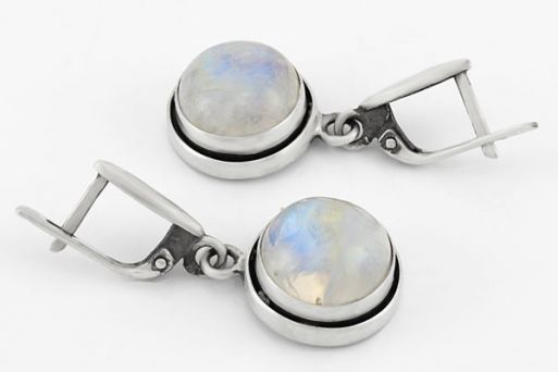 Серебряные серьги с адуляром 63228 купить в магазине Самоцветы мира
