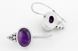 Серьги из серебра с аметистом овал 10х14 мм 63327