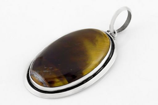 Серебряный кулон с тигровым глазом 63347 купить в магазине Самоцветы мира