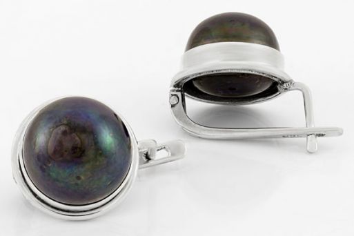 Серебряные серьги с жемчугом 63422 купить в магазине Самоцветы мира