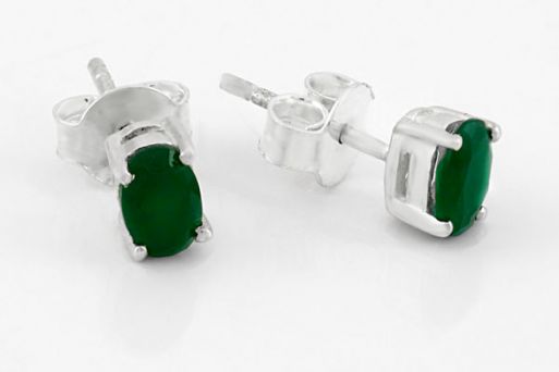 Серебряные серьги с агатом 63427 купить в магазине Самоцветы мира