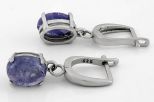 Серьги из серебра с танзанитом овал 8х10 мм 63692