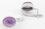 Серьги из серебра с аметистом овал 8х10 мм 63702