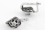 Серьги из серебра с фианитом круг 4 мм 63800