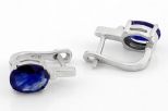 Серьги из серебра с сапфиром овал 7х9 мм 63811
