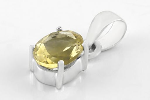 Серебряный кулон с цитрином 63905 купить в магазине Самоцветы мира