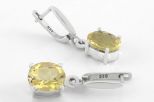 Серьги из серебра с цитрином овал 10х12 мм 63907