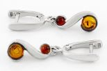 Серьги из серебра с янтарём интеграл 2 круга 63954