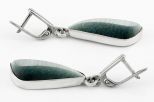 Серьги из серебра с кошачьим глазом