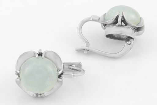 Серебряные серьги с аквамарином 64535 купить в магазине Самоцветы мира