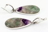 Серьги из серебра с флюоритом капля 18х35 мм 64941