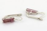 Серьги из серебра с турмалином багет 5х15 мм 64974