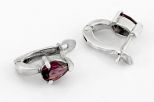 Серьги из серебра с гранатом родолитом капля 5х7 мм 64980