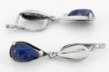 Серьги из серебра с кианитом капля 8х12 мм 64988