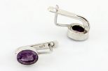 Серьги из серебра с аметистом овал 7х9 мм 64993