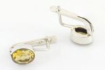 Серьги из серебра с цитрином овал 7х9 мм 64998