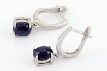 Серьги из серебра с сапфиром звёздчатым овал 6х8 мм 65011