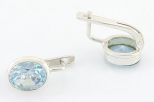 Серьги из серебра с топазом овал 8х10 мм 65016