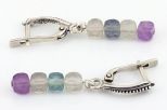 Серьги из серебра с флюоритом шар гранёный 4 мм дорожка наборная 65121