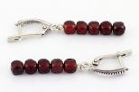 Серьги из серебра с гранатом шарики гранёные 4 мм дорожка наборная 65129