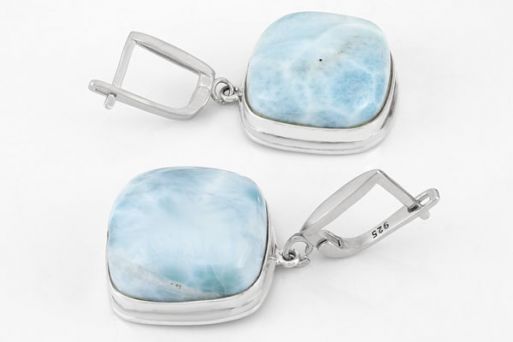 Серебряные серьги с ларимаром 66132 купить в магазине Самоцветы мира