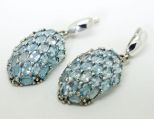 Серьги из серебра с топазом 30 овалов 4х6 мм 8130