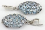 Серьги из серебра с топазом 30 овалов 4х6 мм 8130